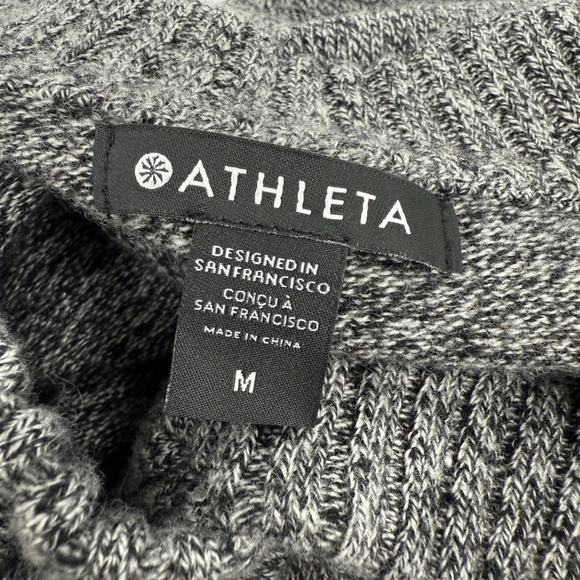 Athleta Sweater Women Medium Heather Black Vital Wool Cashmere VNeck Long Sleeve - Picture 7 of 13